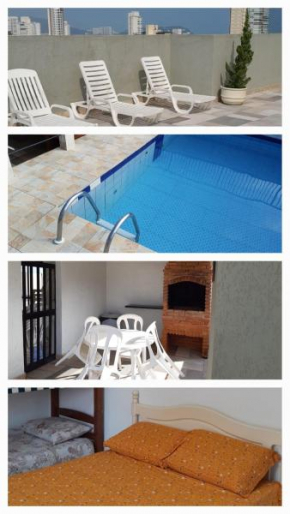 500M DA PRAIA, Prédio cm Piscina, 1Garagem, WI-FI 300 Mbps, Centro de Guarujá, próximo à Praia e Comércio, horários check-in e check-out flexíveis, churrasqueira,